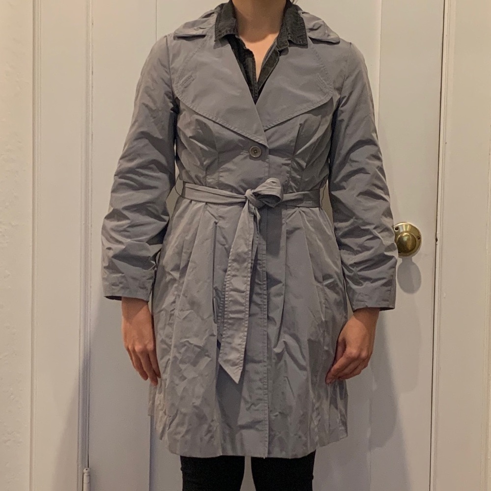 Retro looking A-line trench coat